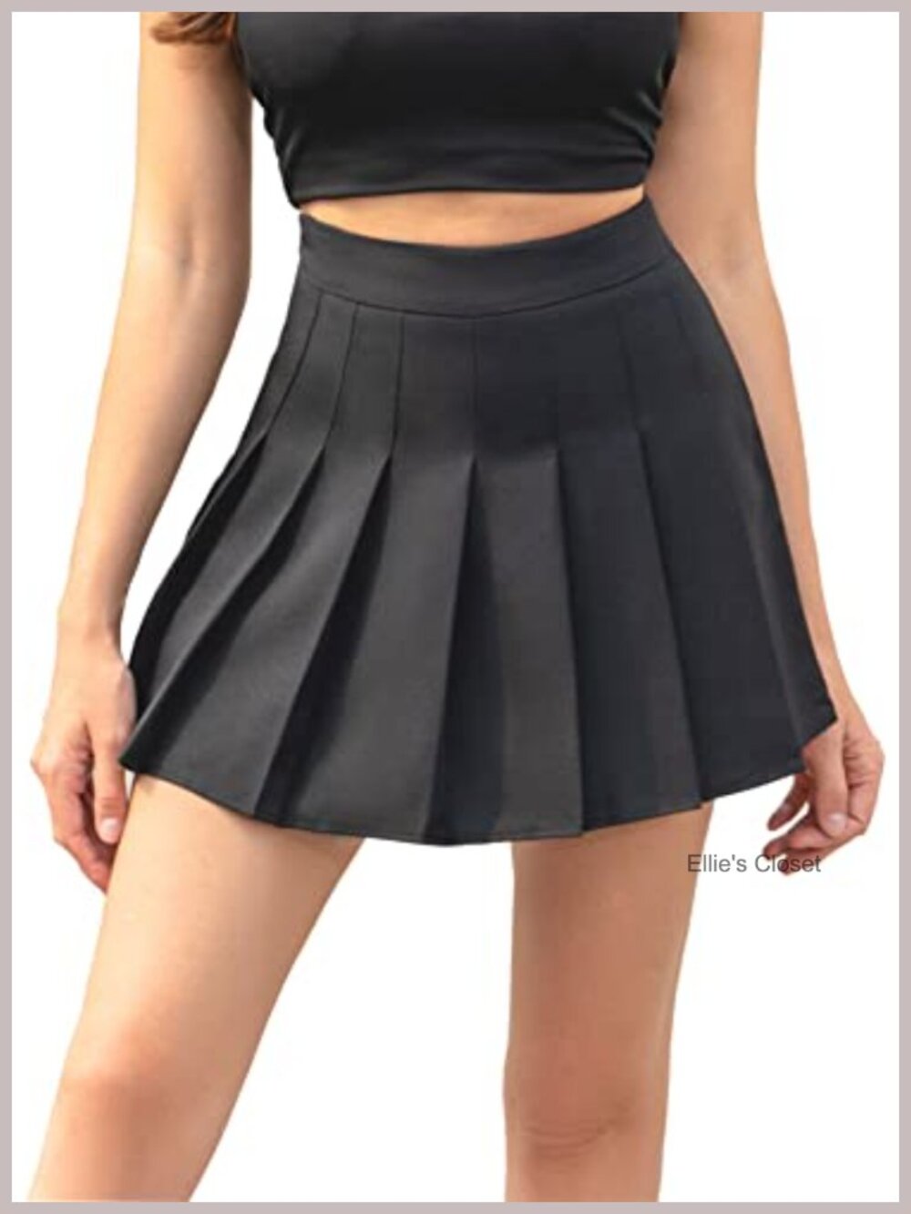 Women's High Waist Pleated Skater Tennis Skirt A-Line Mini with Inner Shorts